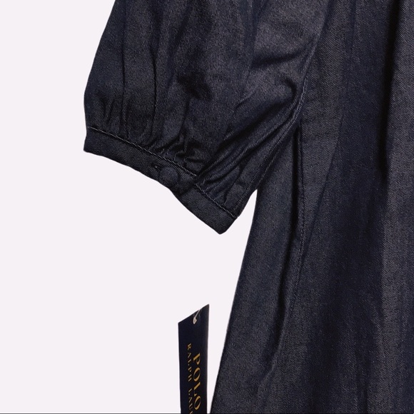 SOLD 🎄NWT POLO RALPH LAUREN Navy Blue Embroidered Dress - Picture 4 of 9